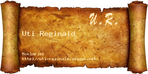 Uti Reginald névjegykártya